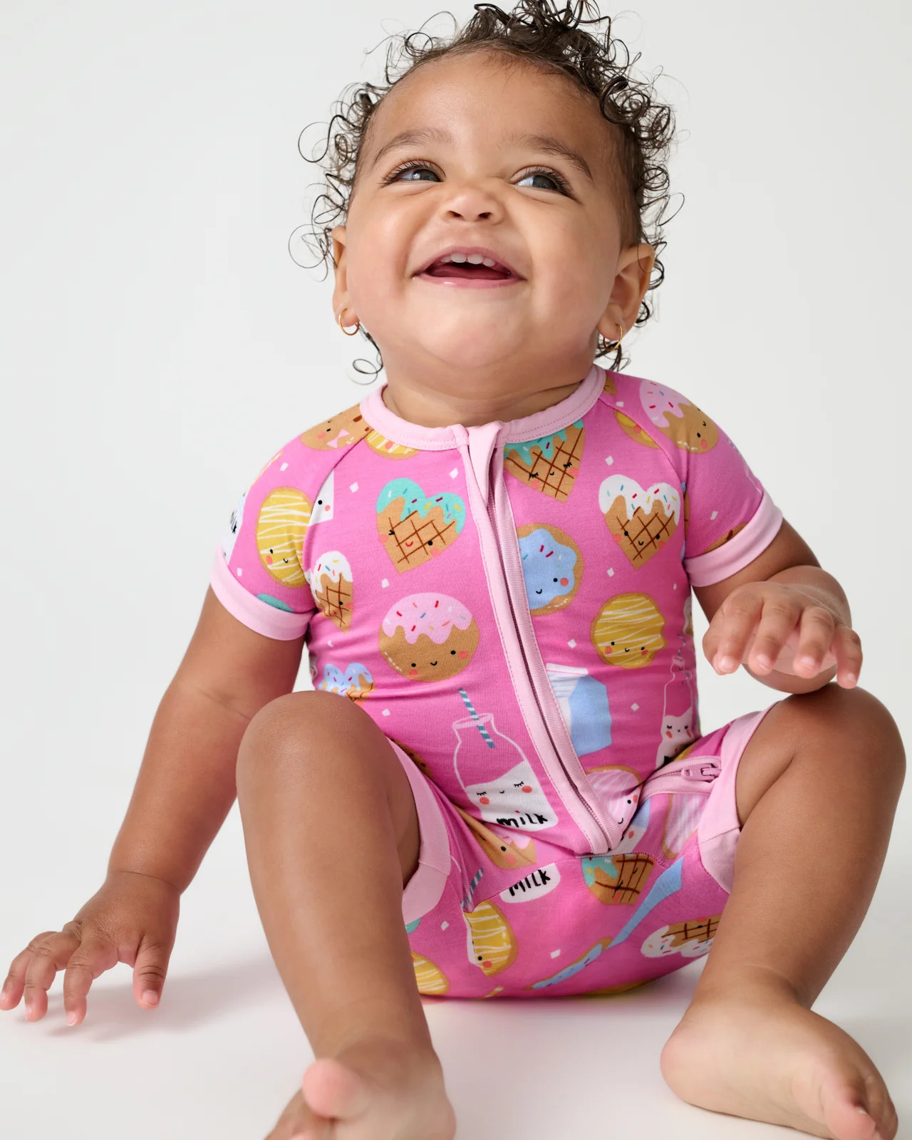 Pink Cookies & Milk Shorty Zippy | Little Sleepies