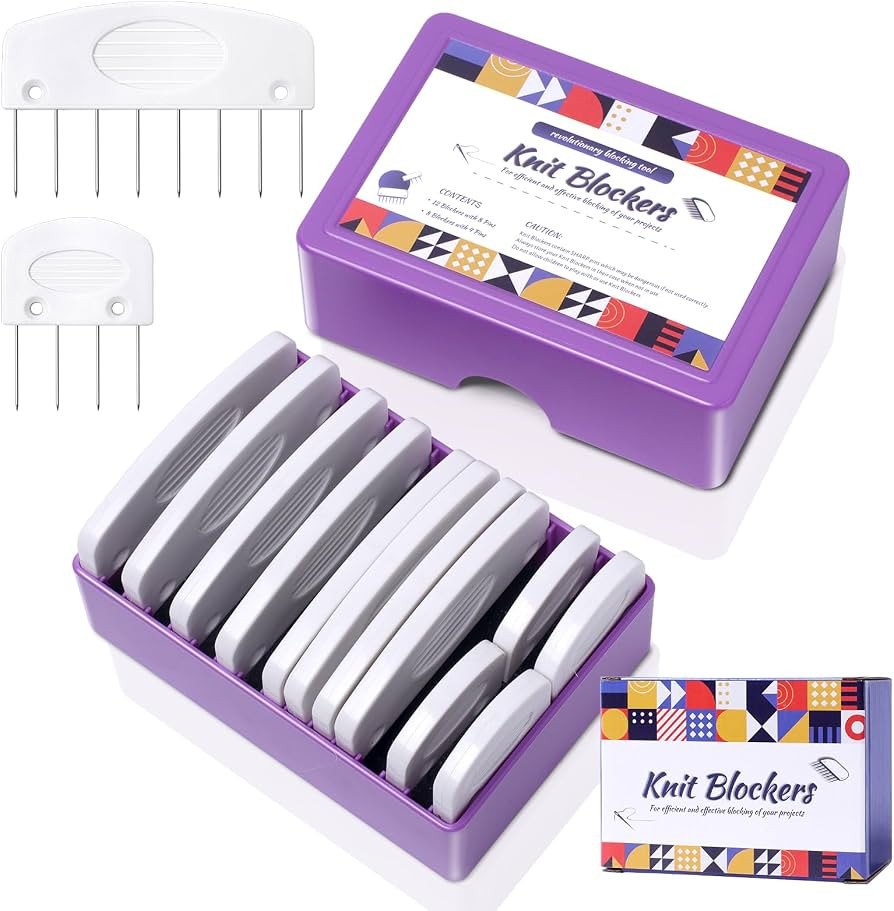 20Pcs Knit Blockers & Pins Kit, Knit Blocking Combs for Blocking Knitting Crochet Sewing Lace Needlework Projects Tool Device | Amazon (US)