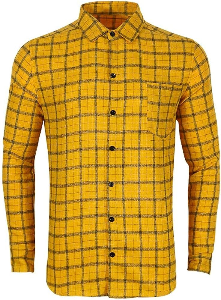 Mens Long Sleeve Plaid Flannel Winter Warm Shirt Casual Button Down Slim Fit Shirts | Amazon (US)