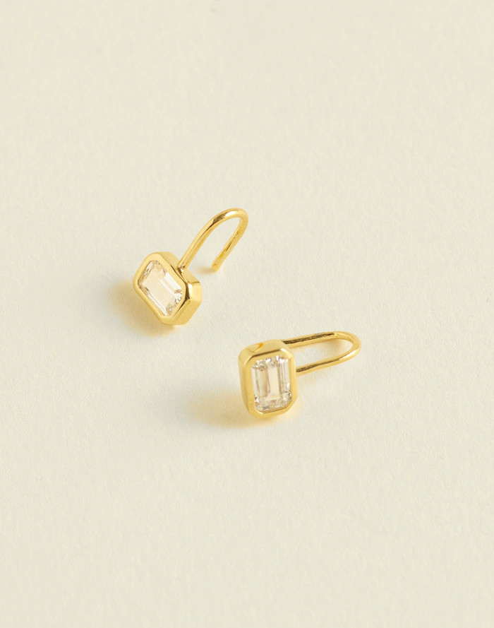Demi-Fine Emerald-Cut Large Drop Earrings | Madewell