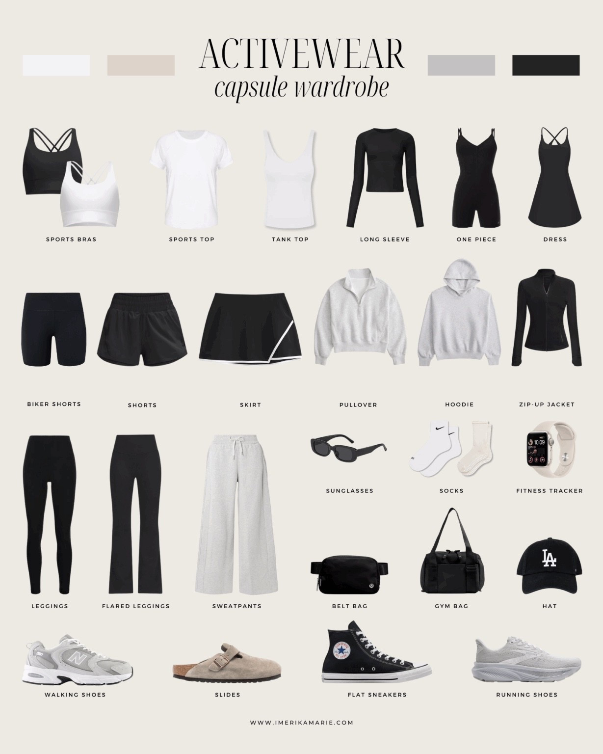 Activewear Capsule Wardrobe. Activewear outfit. Fitness outfit. Gym outfit. Pilates outfit. Hiking outfit. Running outfit. Fitness shoes. Fitness bag. Gym shoes. Gym bag. 


#LTKFindsUnder100 #LTKStyleTip #LTKActive