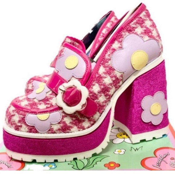 Irregular Choice Platforms - Floral Houndstooth Lugsole Loafers EU 38 - 7.5 NEW | Poshmark
