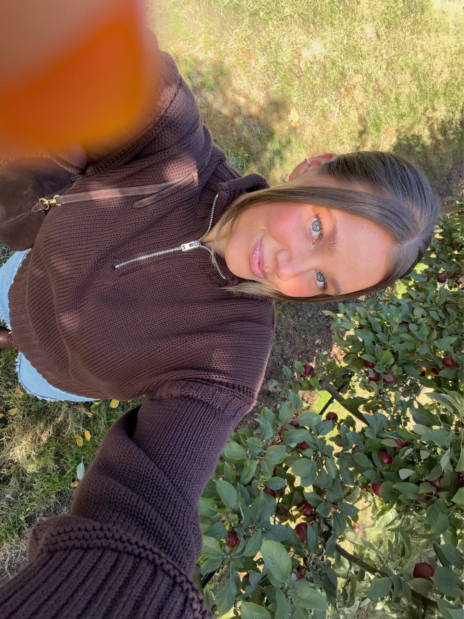 Size large in sweater I think it runs pretty true to size with a slight oversized fit! 100% cotton which I love. Boots true to size 8

#brownsweater #rollnecksweater #zipsweater #bresheppard #fallstyle #jcrew