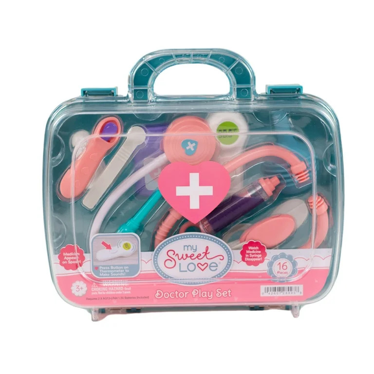 My Sweet Love Doctor Kit Case for Baby Dolls, 16 Pieces Included, Pink, Blue, White Multicolor - ... | Walmart (US)