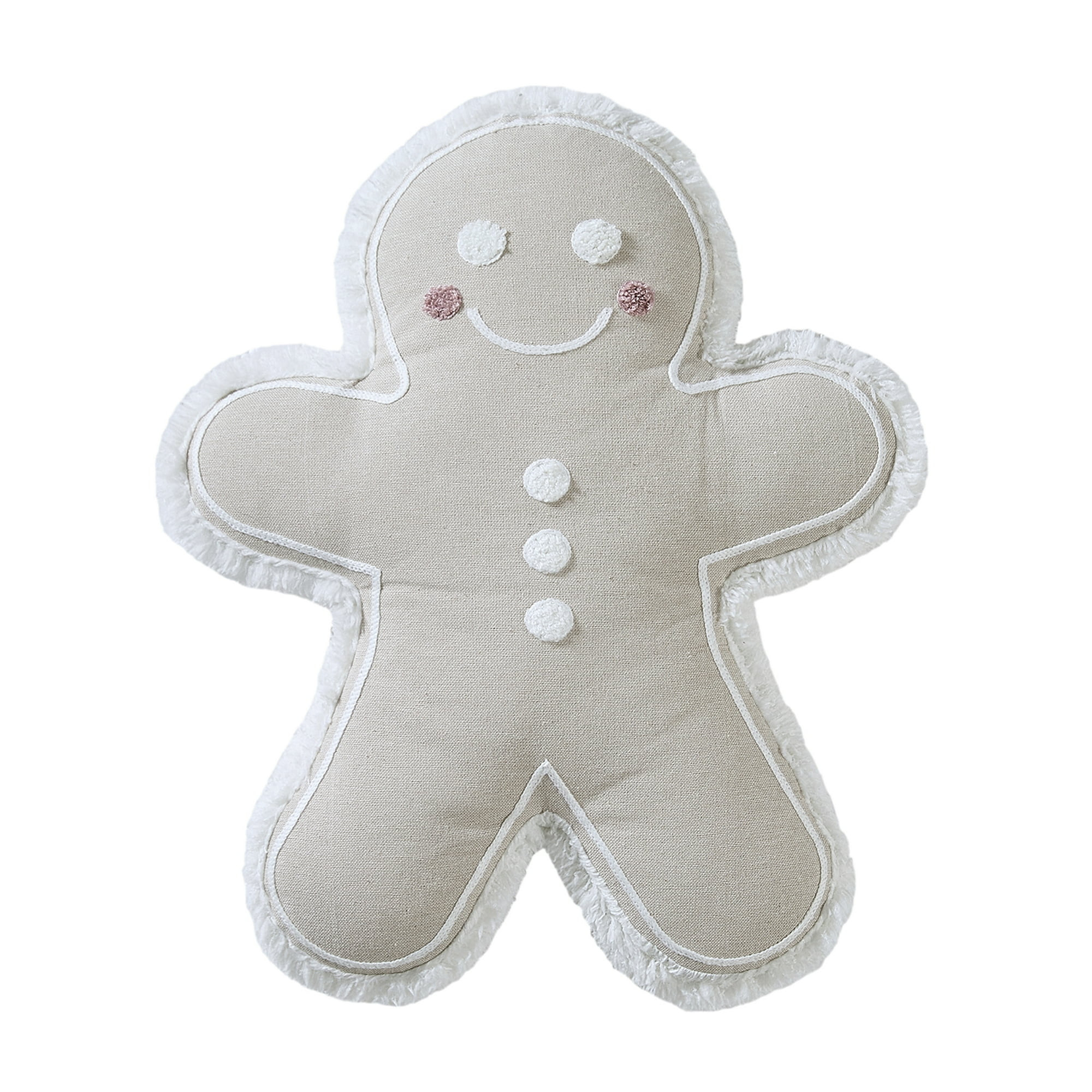 My Texas House 16" x 12" Taupe Gingerbread Man Holiday Decorative Pillow - Walmart.com | Walmart (US)