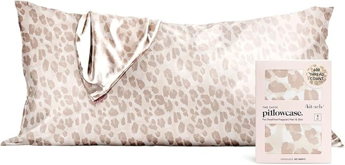 Kitsch Satin Pillowcase with Zipper for Hair and Skin, Softer Than Silk Pillow Cases King, Coolin... | Amazon (US)