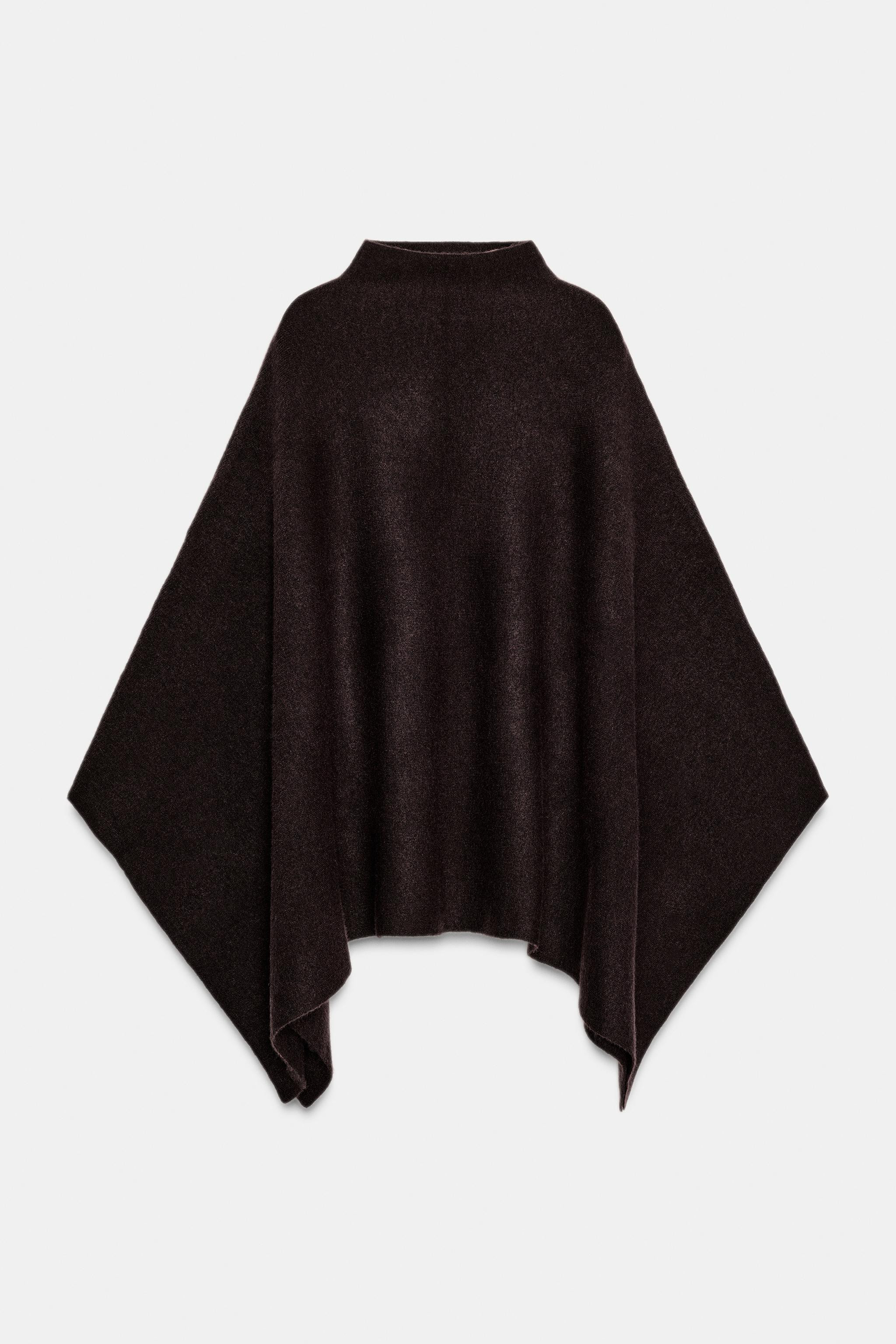 HIGH COLLAR KNIT CAPE | Zara US