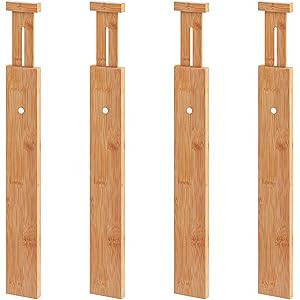 Bamboo Drawer Dividers, Kitchen Adjustable Drawer Organizers, Expandable Spring Loaded Drawer Div... | Amazon (US)