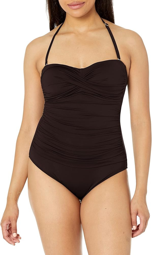 Anne Cole Women's Twist Front Shirred One Piece Swimsuit | Amazon (US)