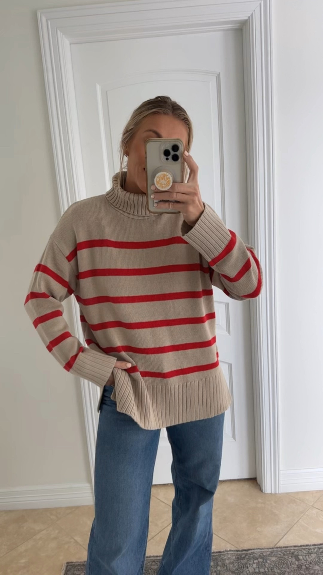 This sweater is still on sale for $21!! Wearing medium  