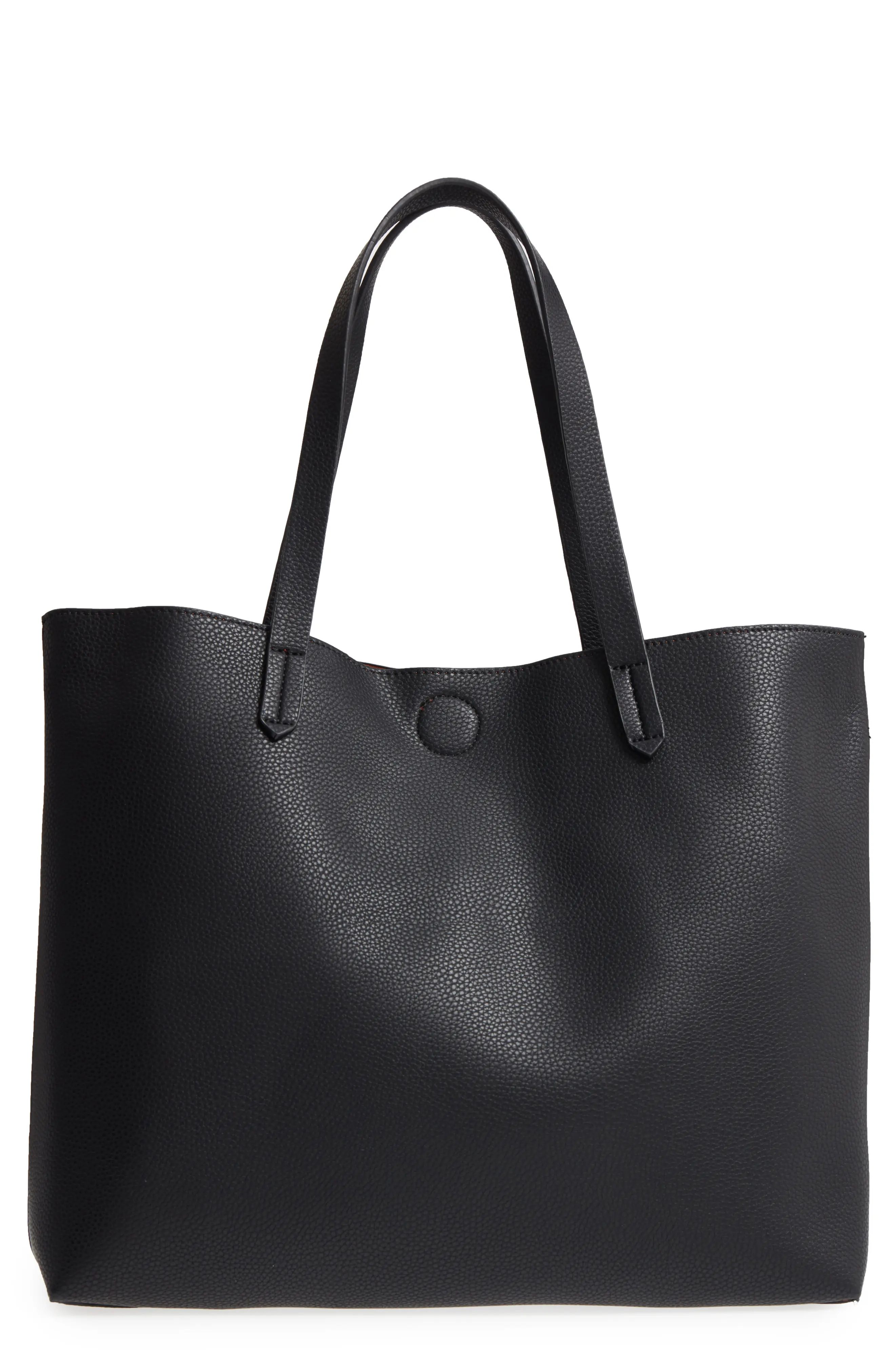 BP. Contrast Lining Faux Leather Tote | Nordstrom