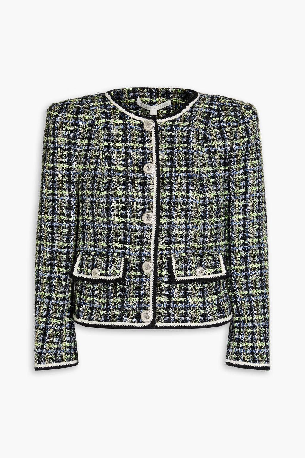 Ceres cropped metallic cotton-blend tweed jacket | The Outnet (US and CA)