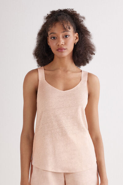 Intimissimi The Pure Linen Tank Top in Linen Woman Pink Size L | Intimissimi (US)