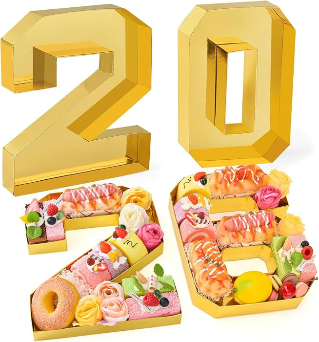 2026 Set Cardboard Number for Charcuterie 10.2'' Gold Fillable Tray Charcuterie Paper Box for Gra... | Amazon (US)