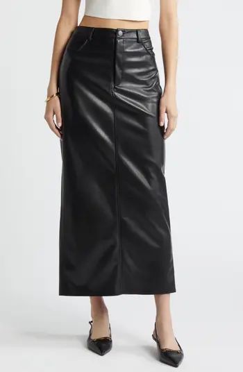 Open Edit Faux Leather Maxi Skirt | Nordstrom | Nordstrom