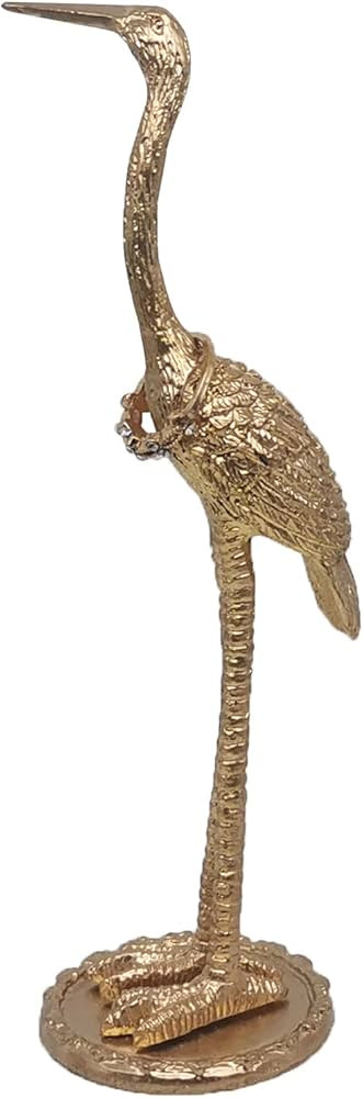Metal Crane Ring Holder Stand for Jewelry, Engagement and Wedding Ring Display, Gold Decorative O... | Amazon (US)