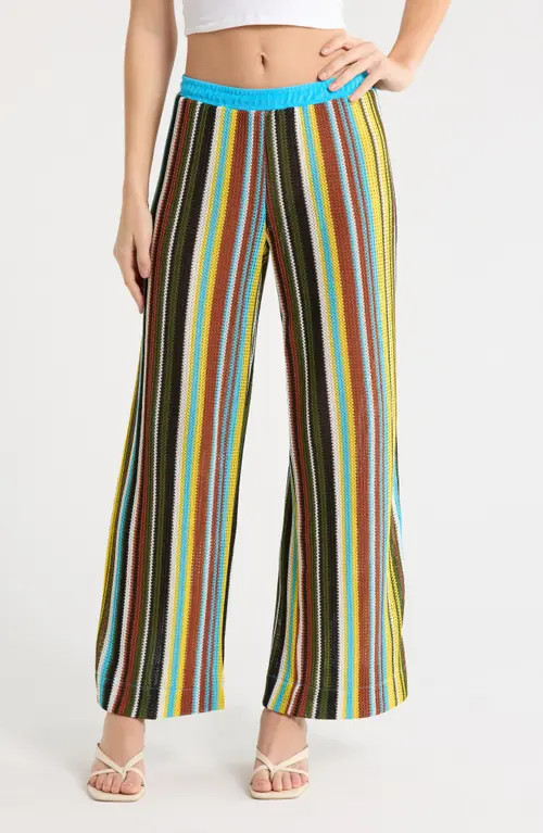 STAUD Ali Open Stitch Stripe Pants in Skate Stripe at Nordstrom, Size X-Large | Nordstrom