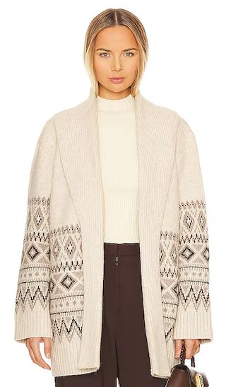 x REVOLVE Edana Fairisle Cardigan in Oat | Revolve Clothing (Global)