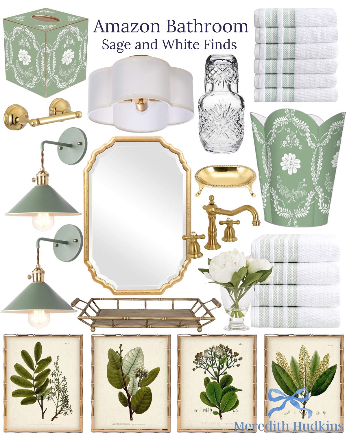 Sage And White Bathroom | Amazon (US)