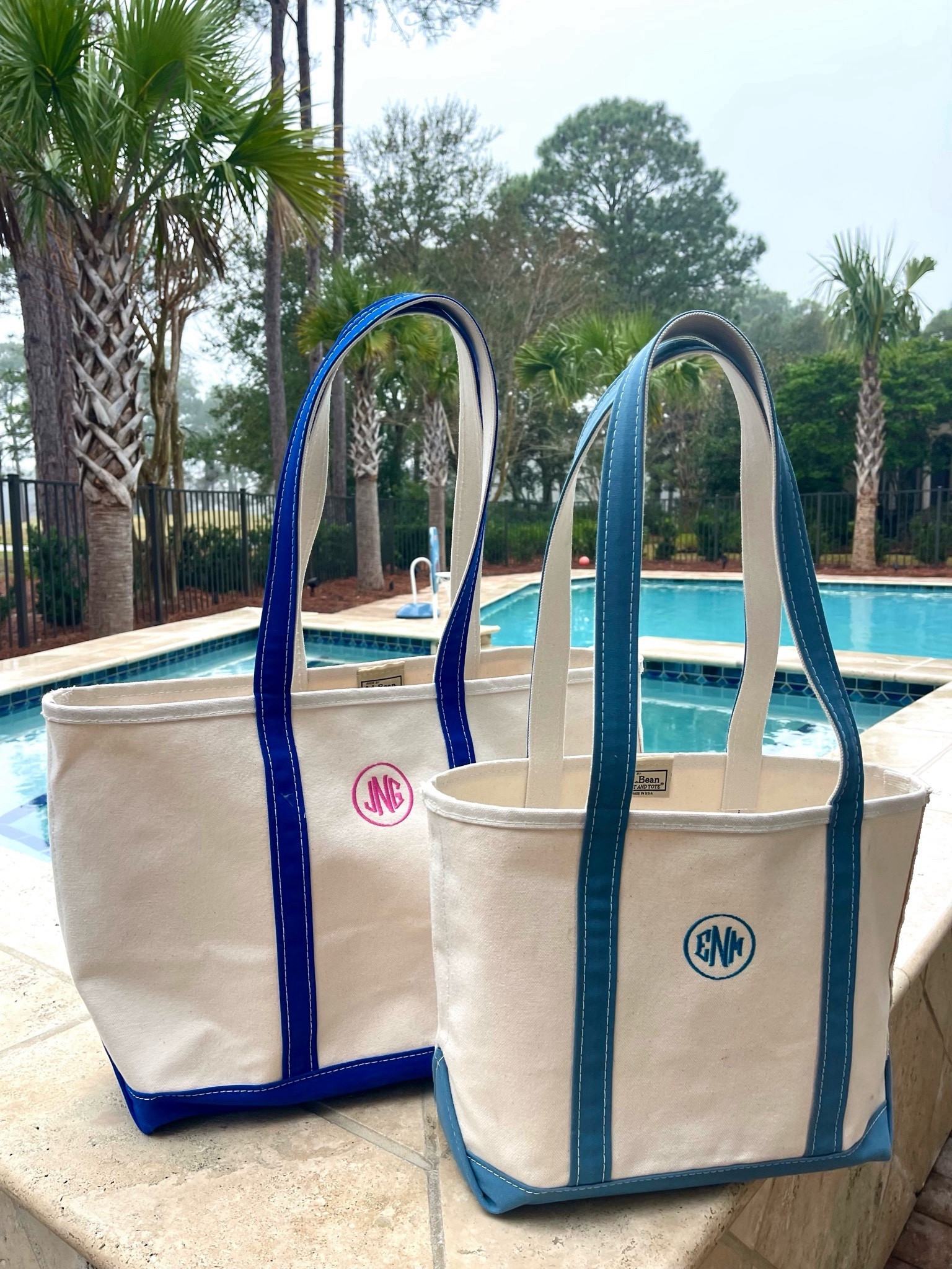 Just got 2 tote bags to use at the beach and for traveling! The left is a size Large and the right is a size medium. Both have the longer straps. Also have a ton of different customization options for names and monograms!

Beach bag 
Tote bag
Monogram bag
Monogram purse
Kk bean
Boat tote
Boat and tote bag
Travel bag
Weekender bag
Colored bag
Personalized
Monogram
Initials
Name bag
Blue bag
Beach
Pool bag
Travel
Airport
Airplane
Custom

#LTKGiftGuide #LTKitbag #LTKfindsunder50