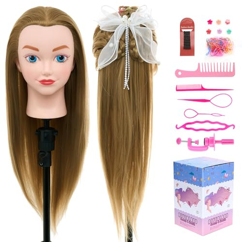 Neverland Beauty Mannequin Head with Hair, 20 Inch Cosmetology Manikin Practice Braiding Doll Head for Hair Styling, Training Head for Braiding Hairdressing for Kids #27 | Amazon (US)