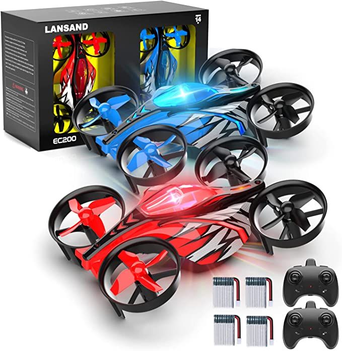 LANSAND 2Pack Mini Drones for Kids,Beginners,Adults, Small RC Drone Quadcopter with 2-In-1 Race a... | Amazon (US)