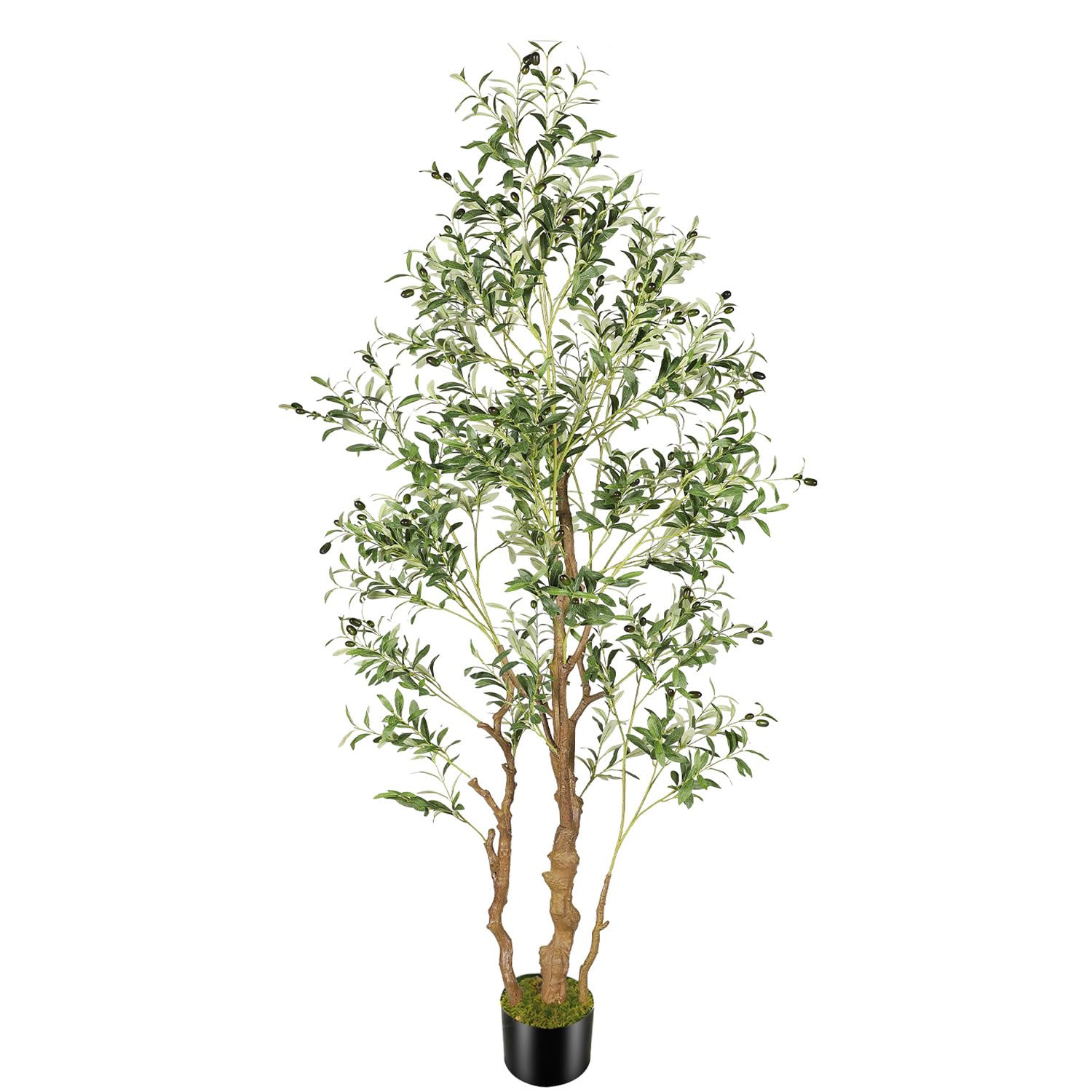 7.2ft Artificial Olive Tree (85in) with Plastic Nursery Pot Faux Olive Silk Tree, Fruits Fake Pla... | Amazon (US)