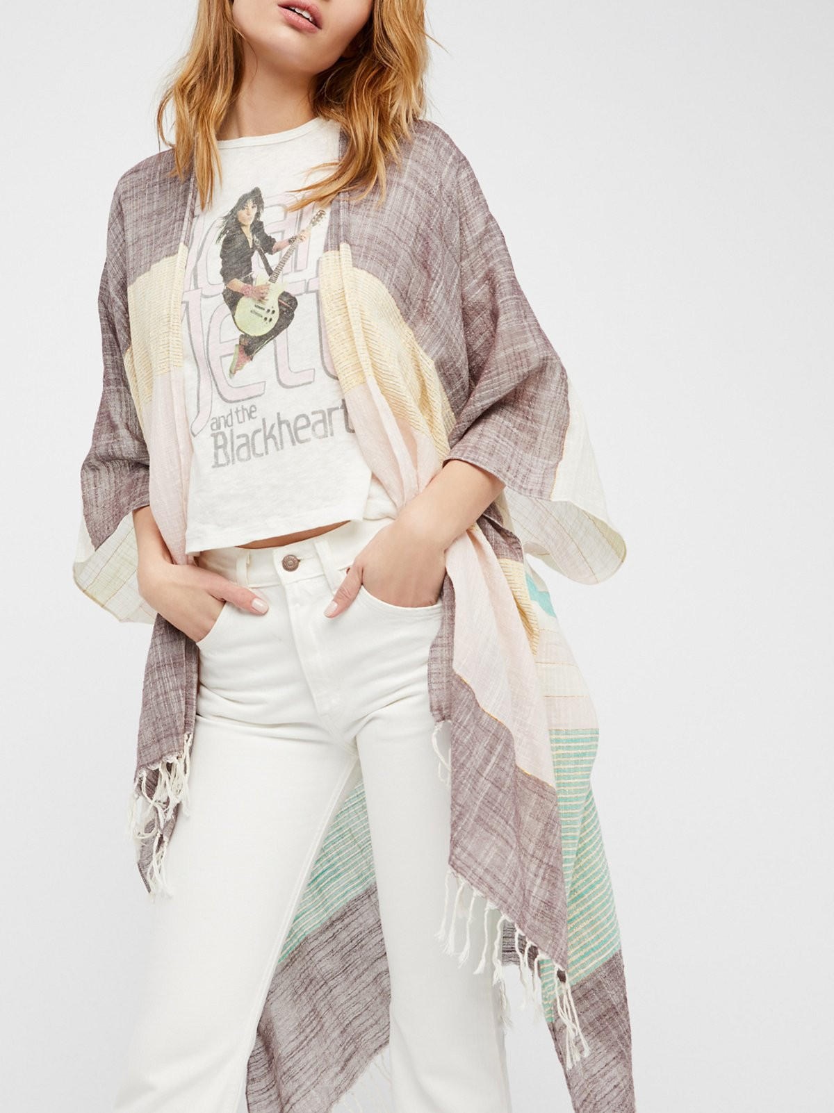 Mystique Shimmer Stripe Kimono | Free People