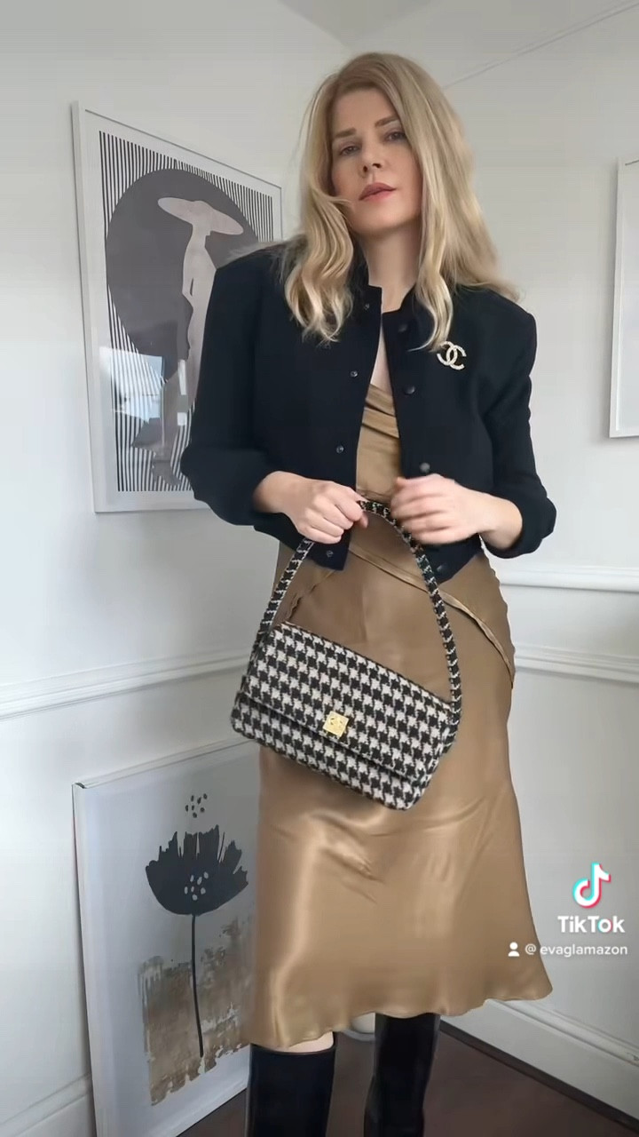 Bomber jacket, slip dress, houndstooth combo

#LTKfit #LTKeurope