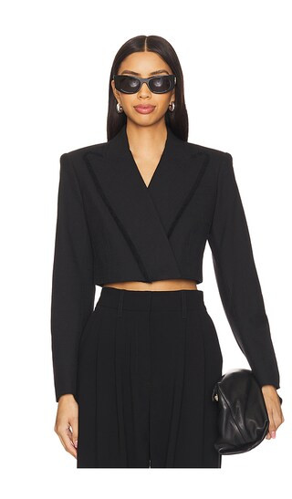 Cassian Cropped Blazer in Black | Revolve Clothing (Global)