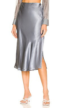 Click for more info about Weekend Stories Jojo Midi Skirt in Blue Gray from Revolve.com