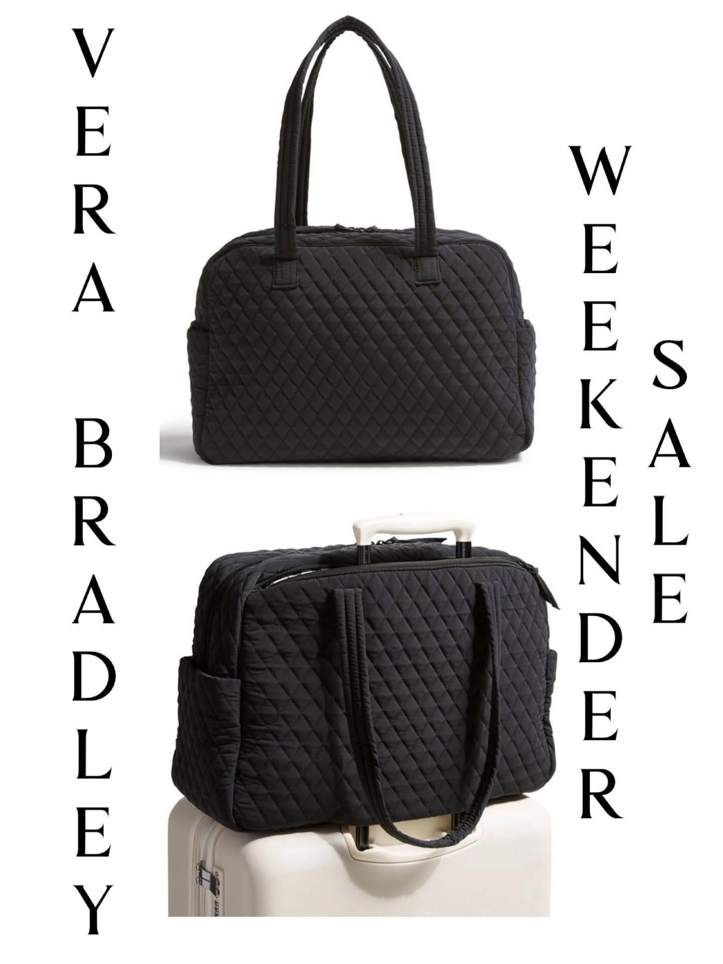 Target has the Black Vera Bradley Weekender Bag available and on sale for only $49.50 - normally $165!!! 😳 This amazing bag features features two outer side pockets that can fit large water bottles, plus a pocket that unzips to make a trolley sleeve to slip over a suitcase handle. The interior also has pockets and ample space, plus the bag is carry-on compliant. So useful for anyone to own - even to send with a college student for trips home, or for anyone who could use a great travel bag!

#LTKSaleAlert #LTKTravel #LTKdayinmylife