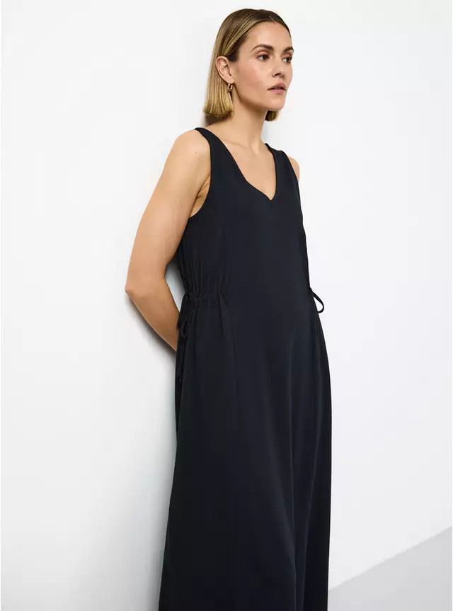 Buy Black Jersey Tie Side Midaxi Dress 12 | Midaxi | Tu | Tu Clothing