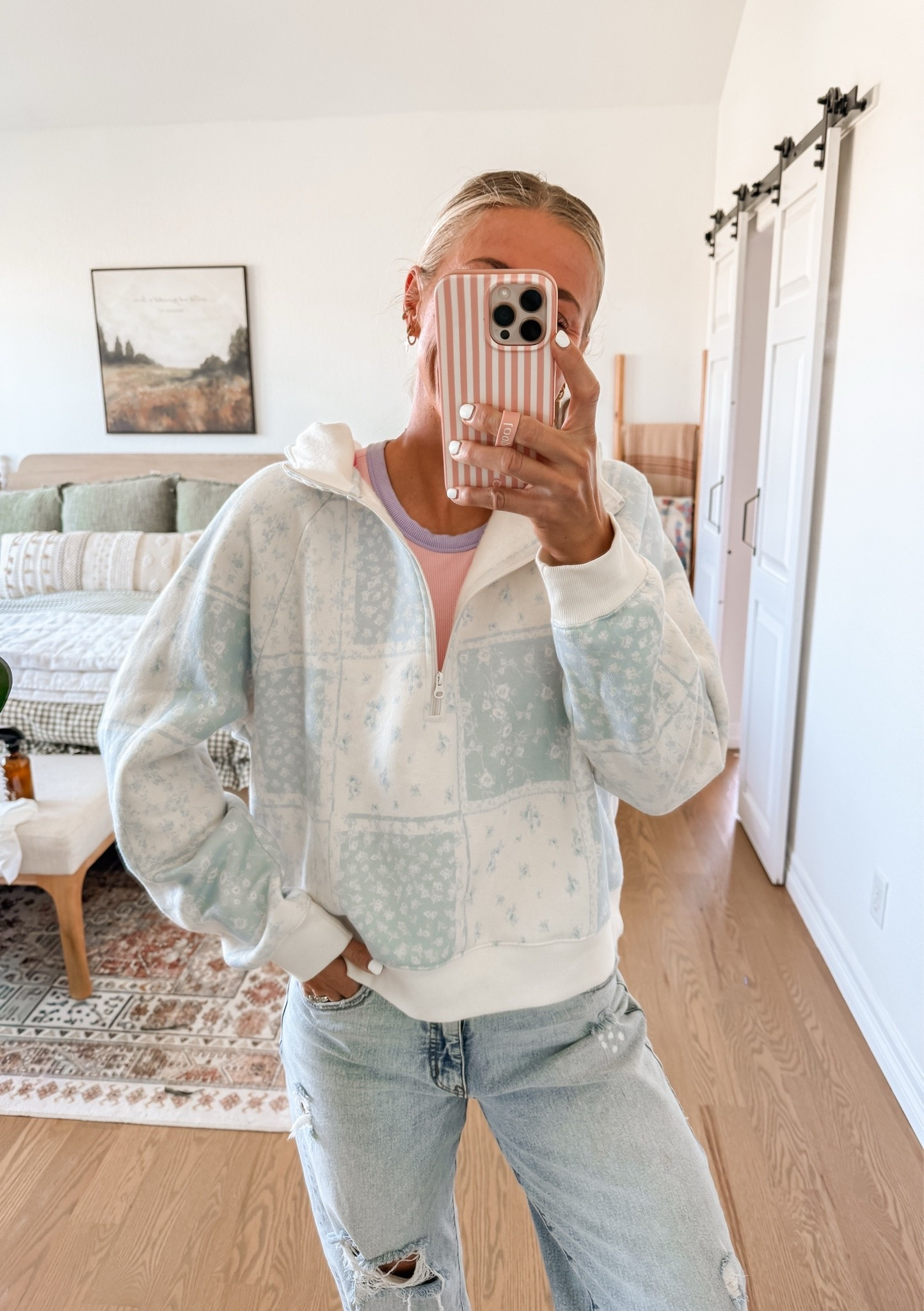 Wearing large in this zip up from Target 🙌