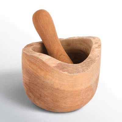 Aster Wood Mortar and Pestle Set | Birch Lane