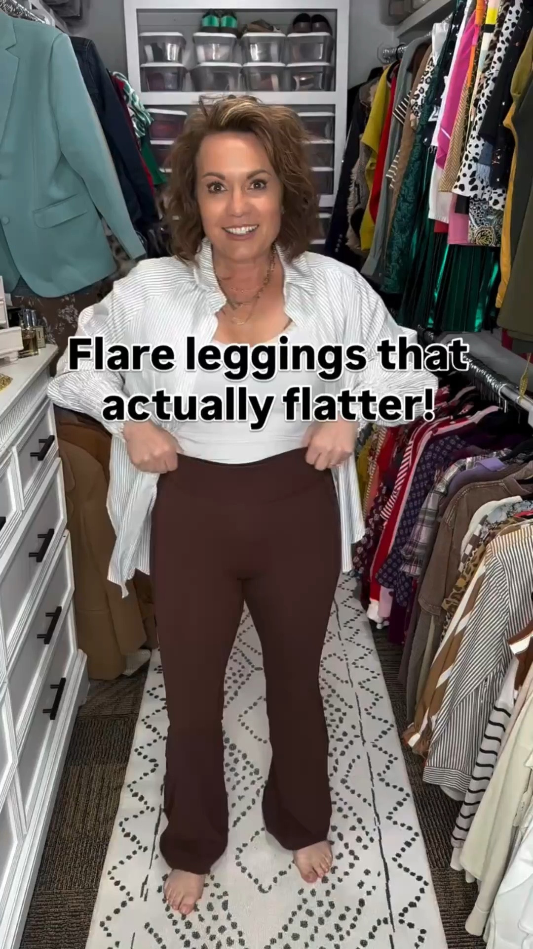 POV: you finally found pants that are flattering and comfortable… and you’re never going back. 

These flare leggings are doing everything 👏
From the fit to the feel, they check every box:

✔️ Buttery soft fabric with 4-way stretch (moves with you, not against you)
✔️ High-waisted with tummy control = smooth + flattering
✔️ No front seam (you already know why that matters 🙌)
✔️ The flare leg = instant outfit upgrade
✔️ AND pockets (because we refuse to go without them)

I styled mine with an oversized button-down and sneakers for an easy everyday look—but you could just as easily dress these up 👏

✨ Use code for 20% off: KRISTEN20

@yunoga_athletic
#yunoga #yunogasports

Would you wear these more casual or dress them up? I’m thinking blazer + heels next 😍

#LTKMidsize #LTKActive #LTKOver40
