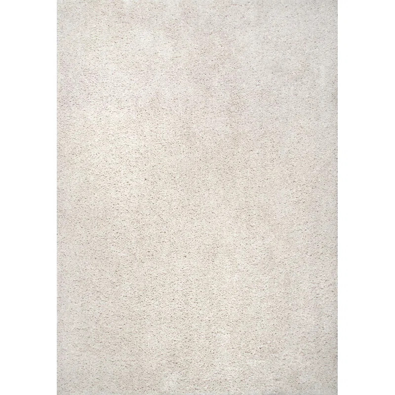 Clay Solid Shag Cream White Area Rug | Wayfair North America