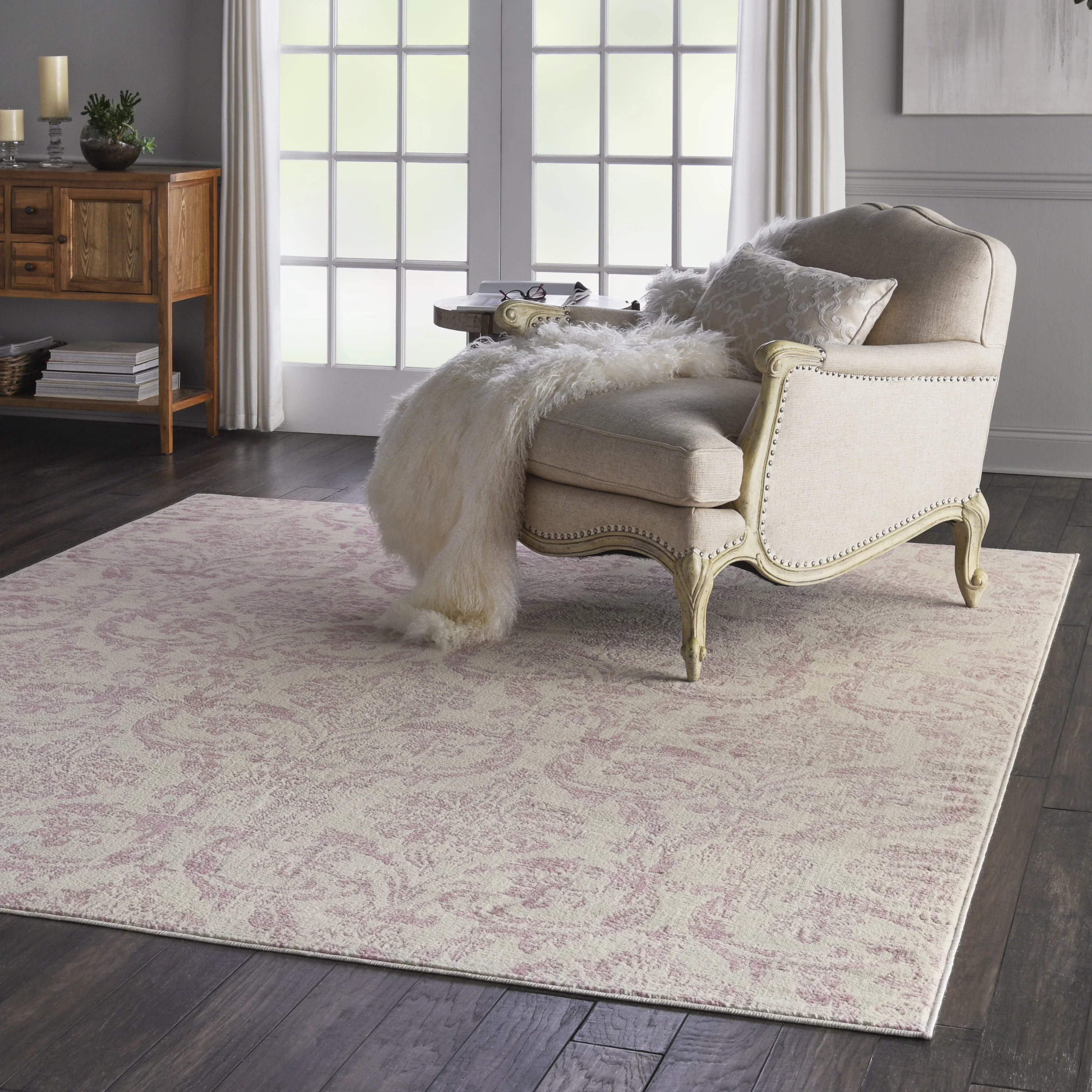 Nourison Bliss Vintage Farmhouse Ivory/Pink 7'10" x 9'10" Area Rug, (8' x 10') - Walmart.com | Walmart (US)