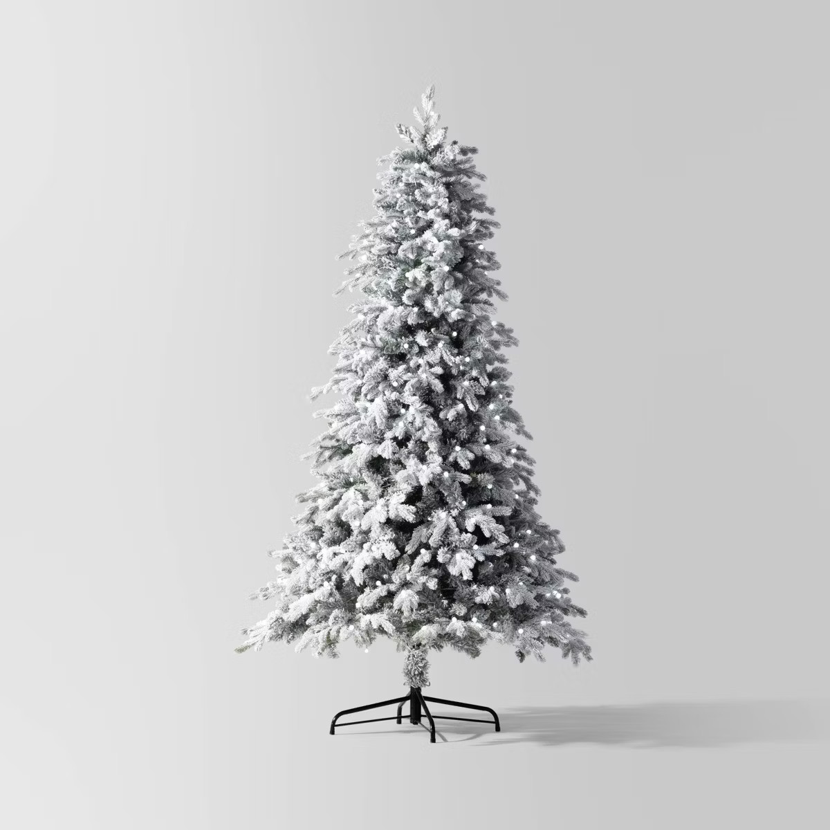 7.5' Pre-Lit Flocked Balsam Artificial Christmas Tree with Power Pole and Foot Pedal - Wondershop... | Target