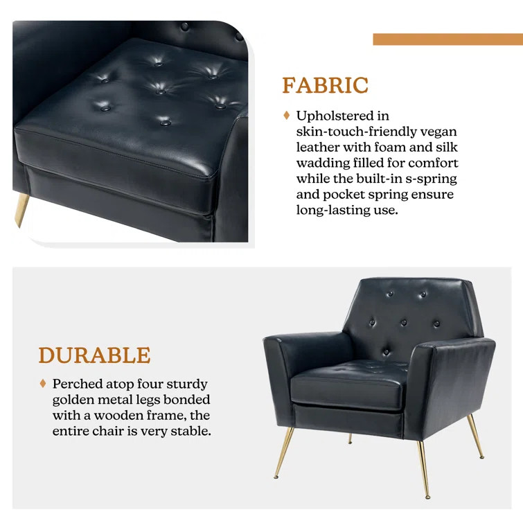 Johan Vegan Leather Armchair | Wayfair North America