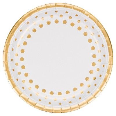Sparkle and Shine Gold 10" Banquet Plates - 8ct | Target