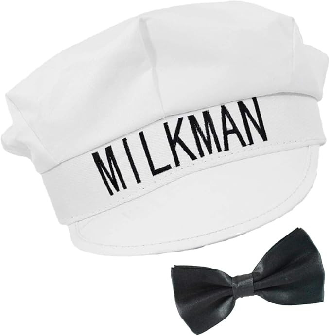 Milkman Hat with Black Bow Tie Classic Vintage 1950's Looking | Amazon (US)