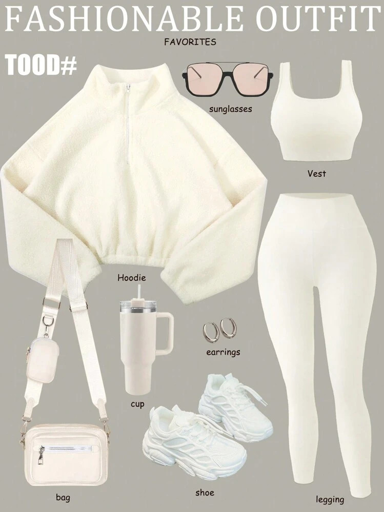 Eassivo Eassivo Women's 3PCS Thermal Lined Sports Set, Thermal Tight Vest And Pants For Running, Gym, Fitness & Outdoor Workouts, Autumn/Winter | SHEIN