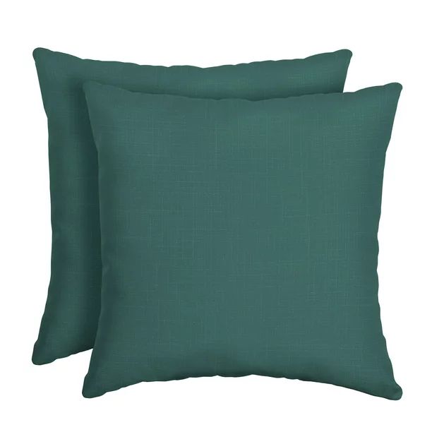 Arden Selections Outdoor Toss Pillow (2 Pack) 16 x 16, Peacock Blue Green Texture | Walmart (US)