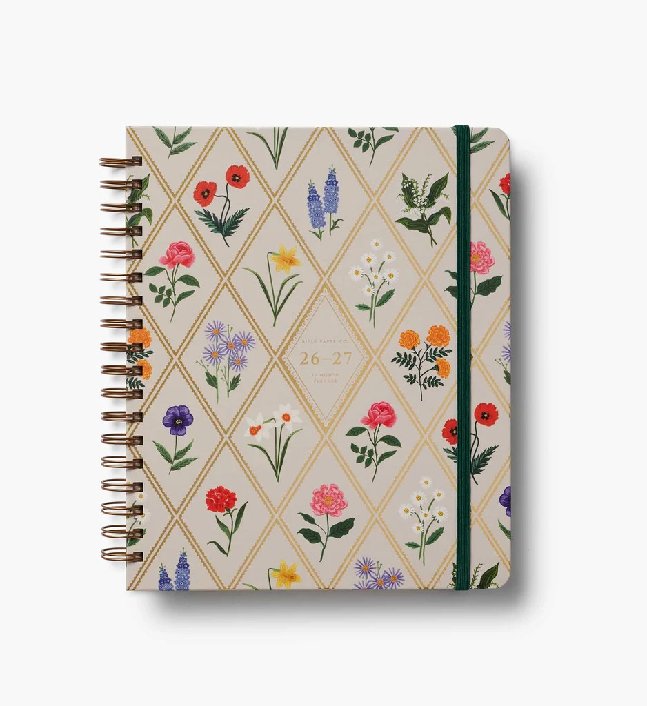 2026-2027 17-Month Academic Hardcover Spiral Planner - Garden Study | Rifle Paper Co.