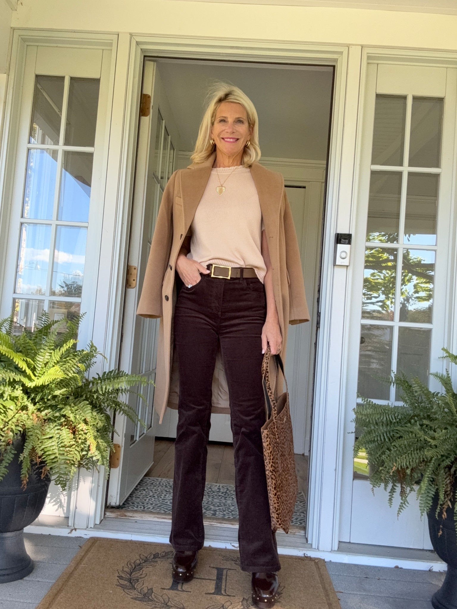 I love those shades of brown all paired together.  The leopard bag makes it! 

#LTKSaleAlert #LTKStyleTip #LTKOver40