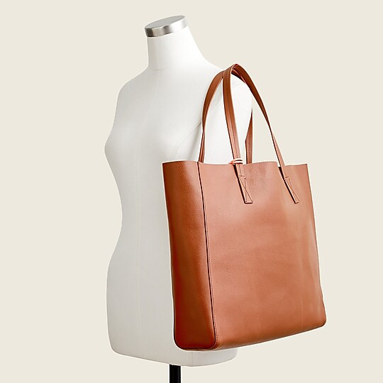 Large carryall tote in pebbled leather | J. Crew US