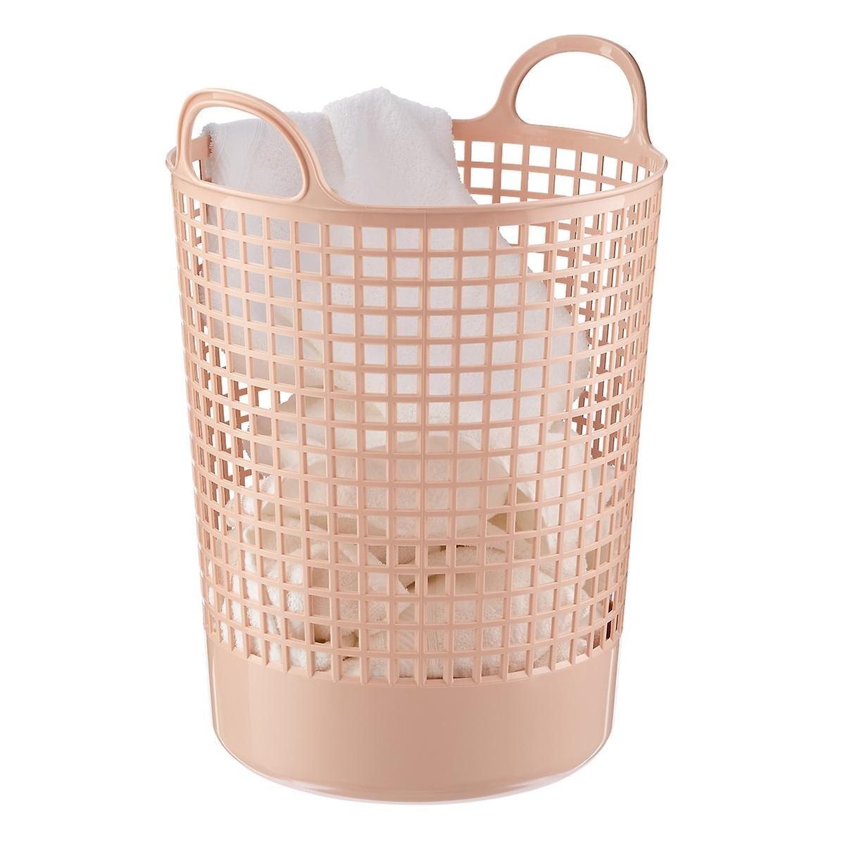 Like-It Blush Round Eco-Plastic Laundry Basket | The Container Store