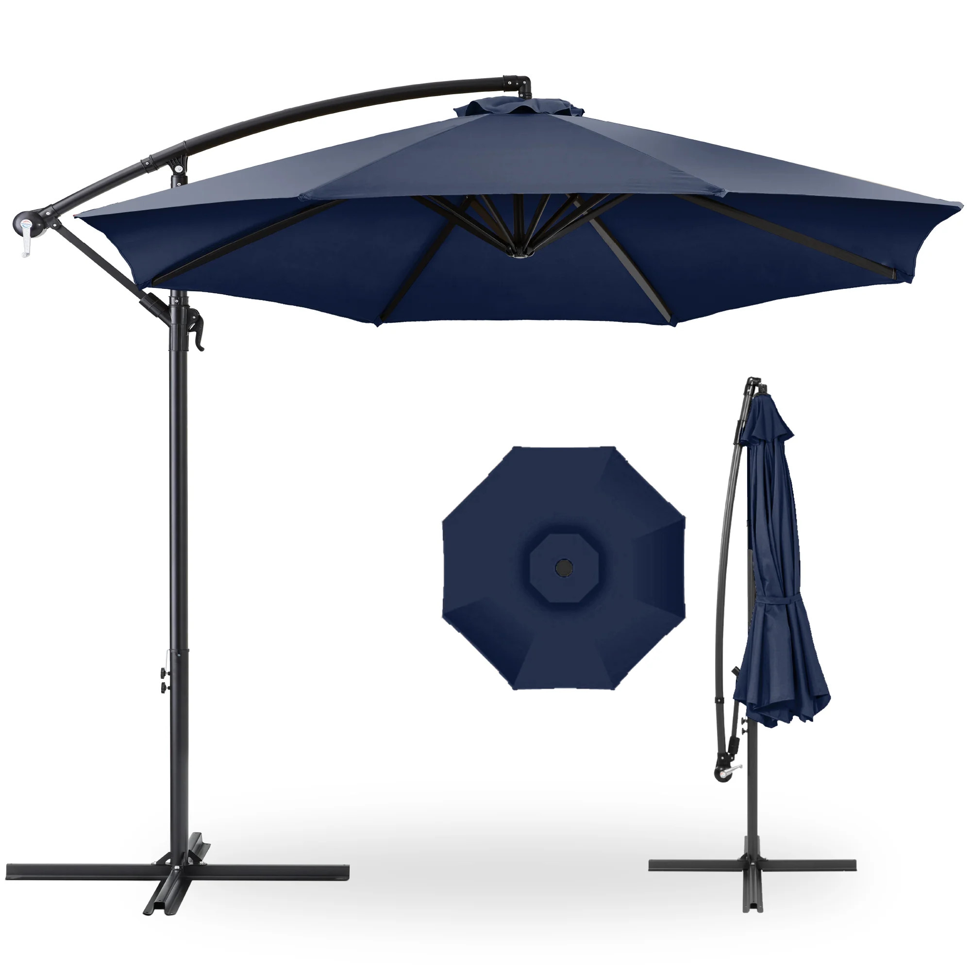 Offset Hanging Patio Umbrella - 10ft | Best Choice Products 