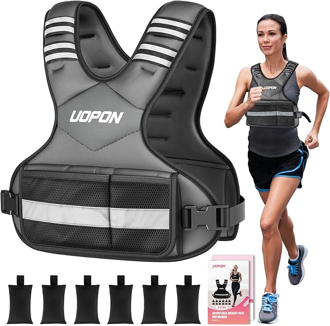 Adjustable Weighted Vest for Women, 6-12 Lbs Rucking Vest with 6 Ironsand Weights, Best Weighted ... | Amazon (US)